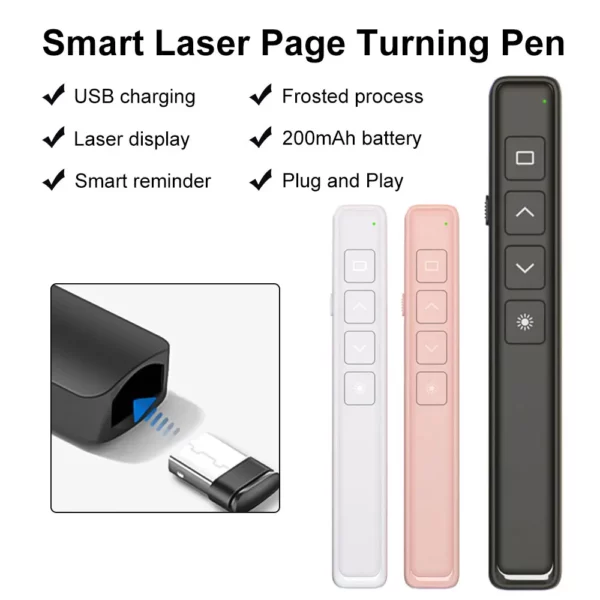 2.4ghz wireless presentation clicker powerpoint pen usb remote control flip pen for office teaching projector ppt presenter
