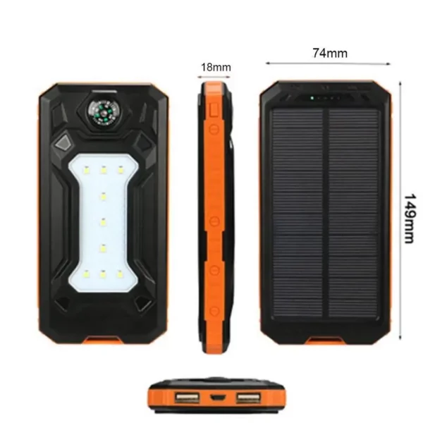 solar charger power bank flashlight charger shell kit fast charger built in led control panel for cell phone electronic device