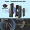 wireless lavalier microphone mini portable noise reduction audio video recording microphone for iphone android with charging box